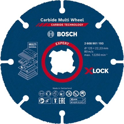 Bosch Disco De Corte Expert X-Lock Carbide Multiwheel, Ø 125 Mm 2608901193