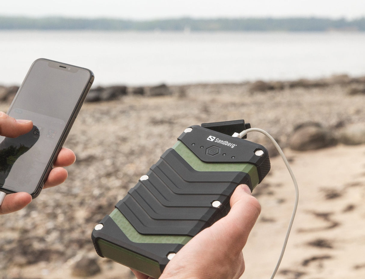 Sandberg Survivor Powerbank 20100, Negro, Verde, Universal, Ip67, Ión De Litio, 20100 Mah, Usb