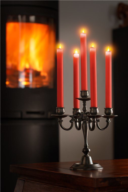 Juego De 5 Velas De Varilla De Cera Real Led Rojas, Incl. Control Remoto
Solución De Iluminación Hermosa Y Segura Para Muchas Ár