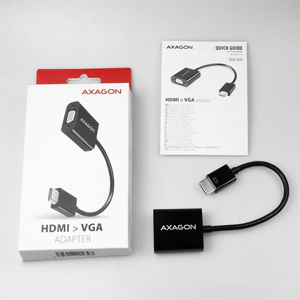 EAN 8595247904393 - Axagon RVH-VGN adaptador de cable de vídeo 0,15 m HDMI tipo A (Estándar) VGA (D-Sub) Negro imagen 7