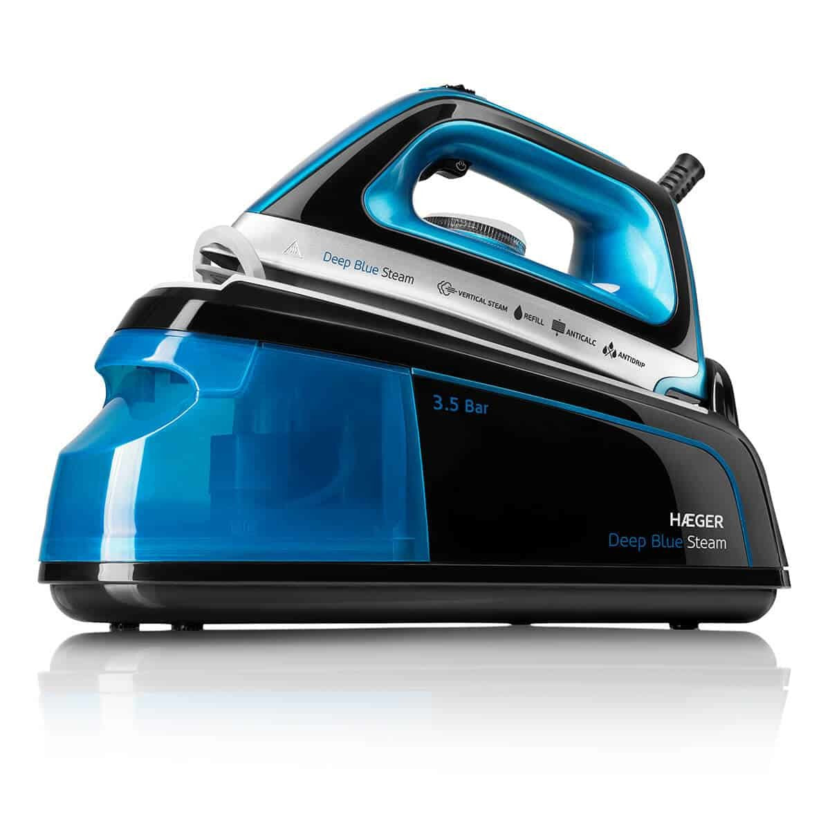 Haeger Sg-22b.001a Plancha A Vapor Suela De Cerámica 2250 W Negro, Azul, Acero