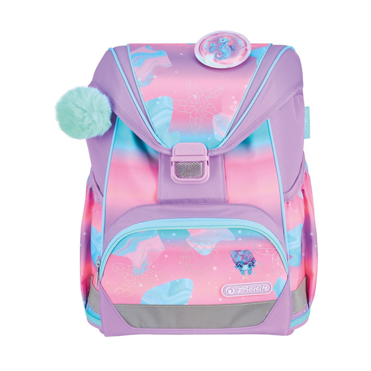 EAN 4008110396552 - Herlitz UltraLight Plus Ocean Lights juego de mochila escolar Chica Poliéster Azul, Rosa imagen 2