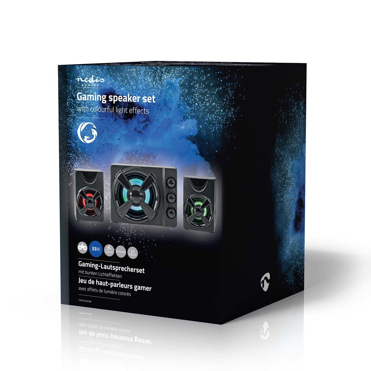 Nedis Altavoces Gaming Altavoz: 2.1 Alimentado Por Usb 3.5 Mm Macho 33 W Led