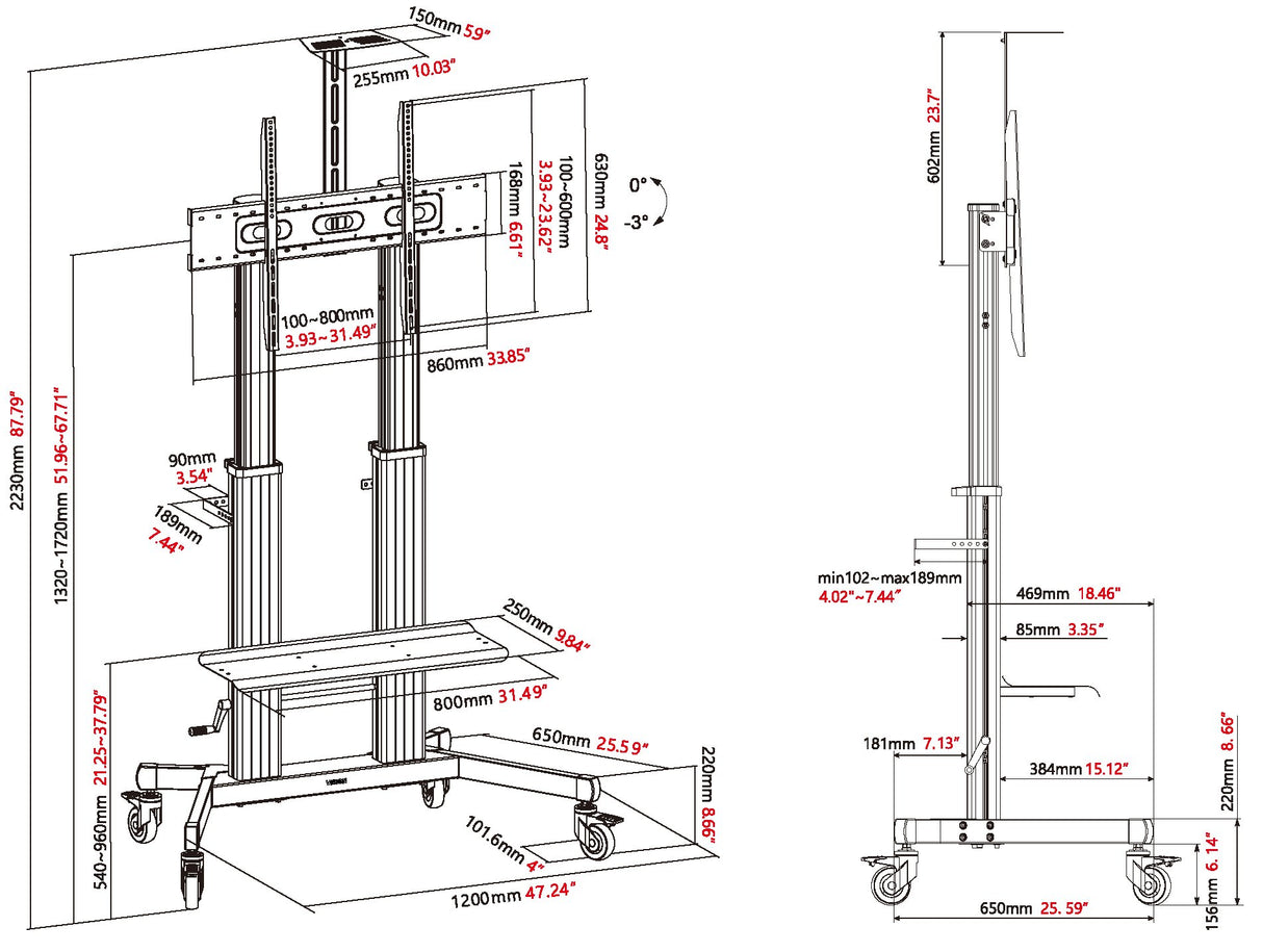 EAN 8628544000007 - Vision VFM-F27 soporte para TV 2,54 m (100") Negro imagen 6