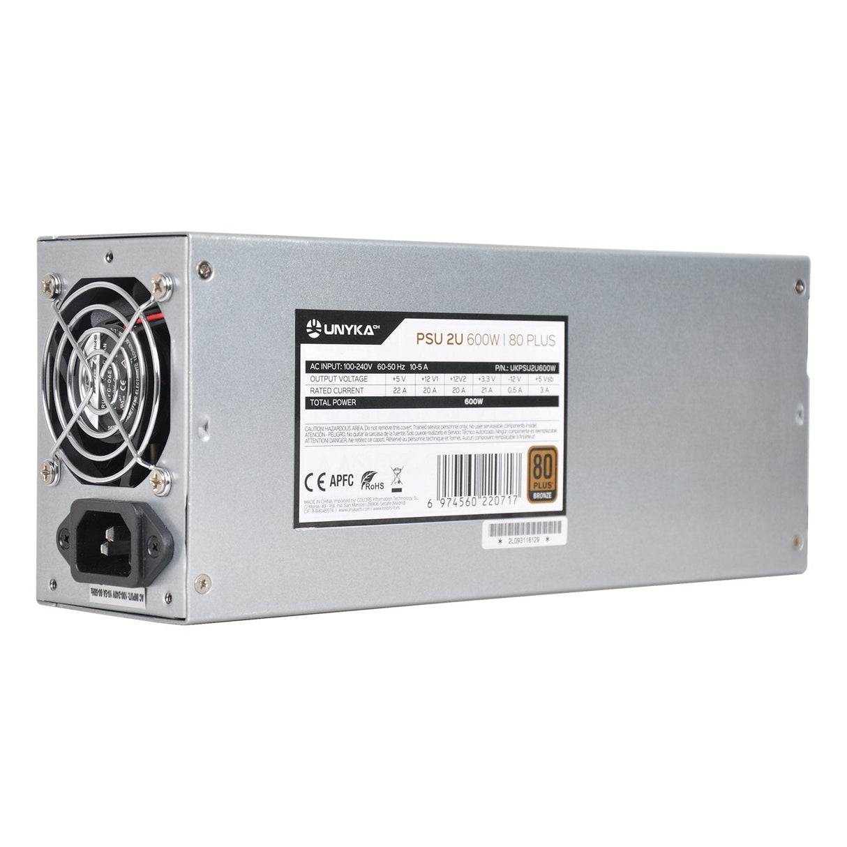 EAN 6974560220717 - UNYKAch UKPSU2U600W unidad de fuente de alimentación 24-pin ATX Plata imagen 2