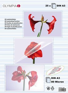 Láminas De Plastificar Olympia Din A3, 25 Piezas 80 Mic