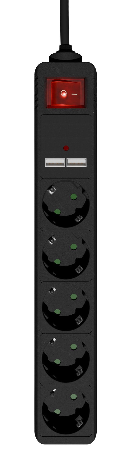 EAN 8716309132633 - Gembird SPG5-U2-5-02 base múltiple 1,5 m 5 salidas AC Interior Negro imagen 3