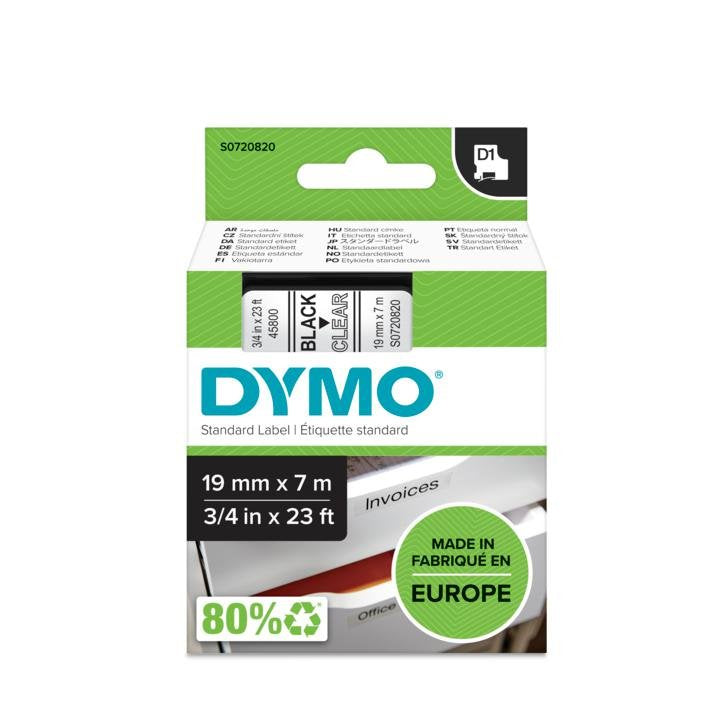 EAN 5411313452106 - DYMO D1 Standard - Black on Transparent - 19mm cinta para impresora de etiquetas Negro sobre transparente imagen 2