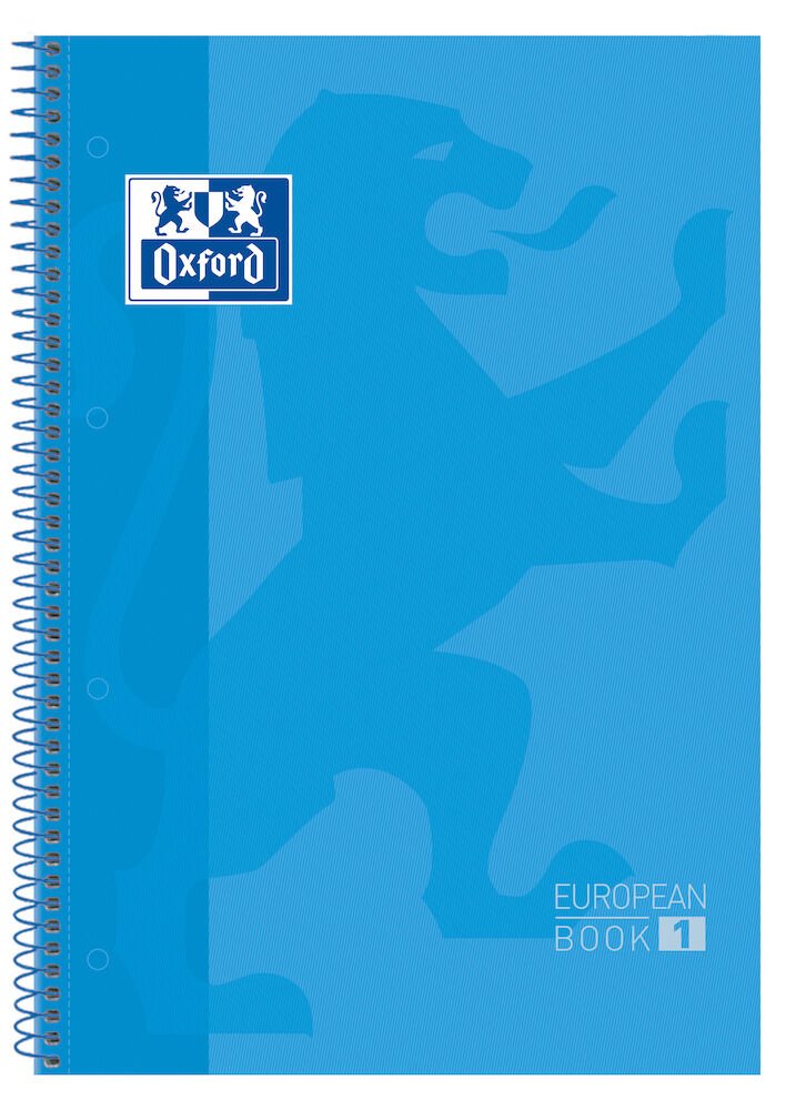 Oxford Cuaderno Europeanbook 1 Microperforado 80 Hojas 5x5 Tapas Extraduras Classic A4+ Turquesa -5u-