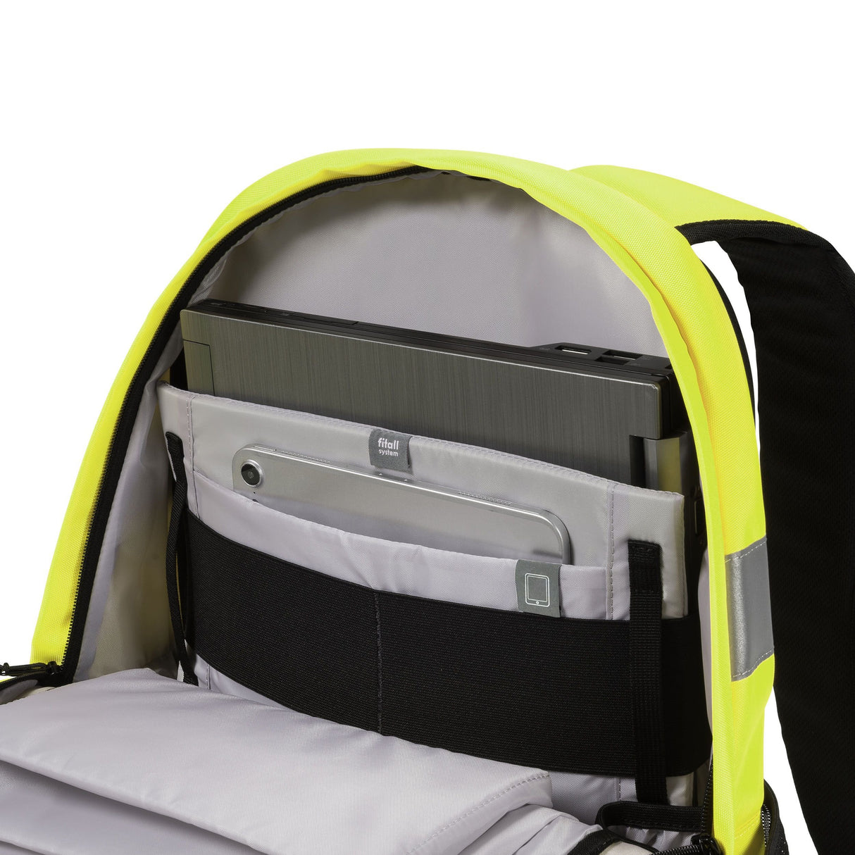 EAN 7640239422254 - DICOTA Hi-Vis V2 mochila Mochila de senderismo Amarillo Tereftalato de polietileno (PET), Termoplástico d imagen 6