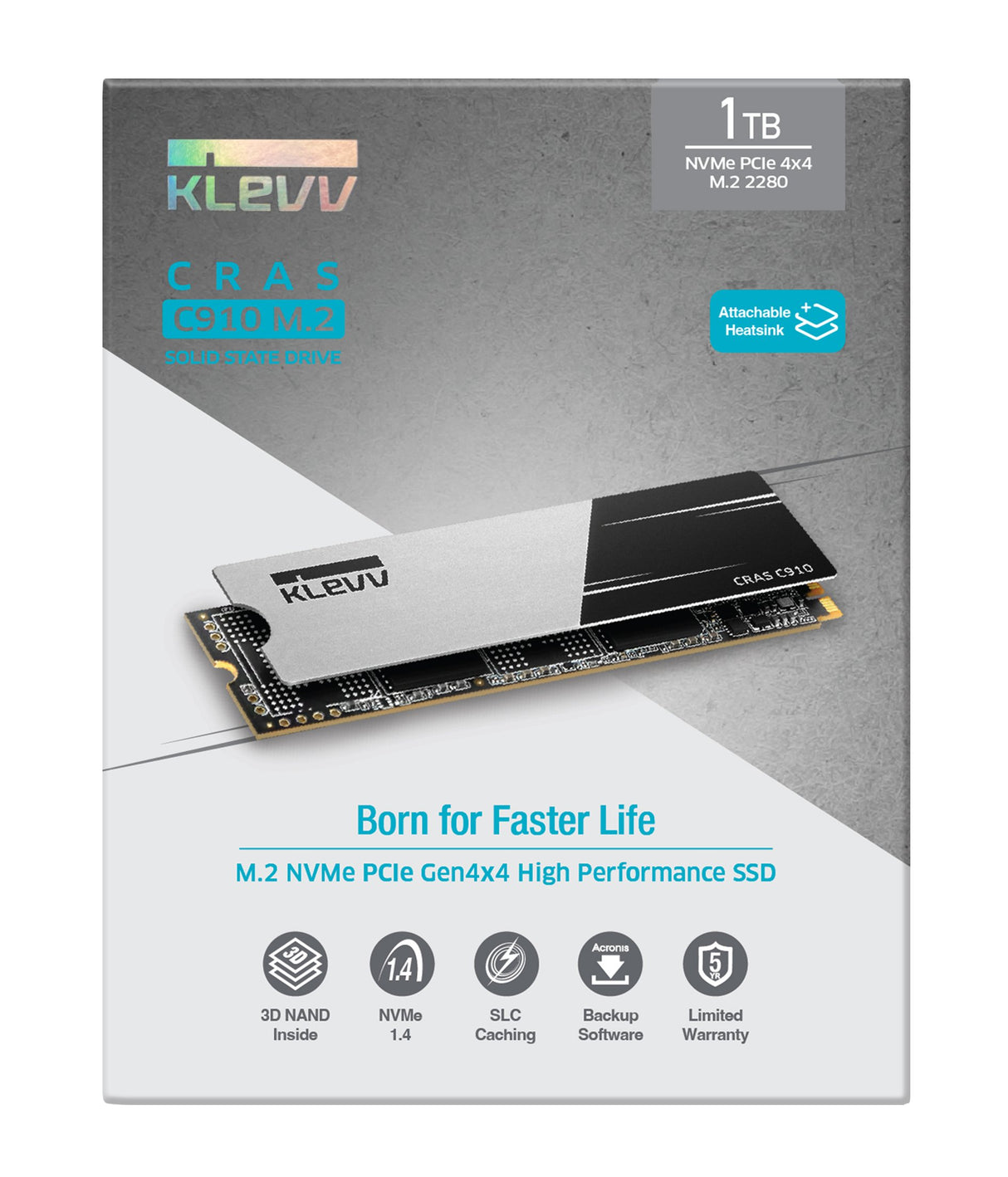 EAN 4895194901617 - Klevv CRAS C910 1 TB M.2 PCI Express 4.0 NVMe TLC 3D NAND imagen 12