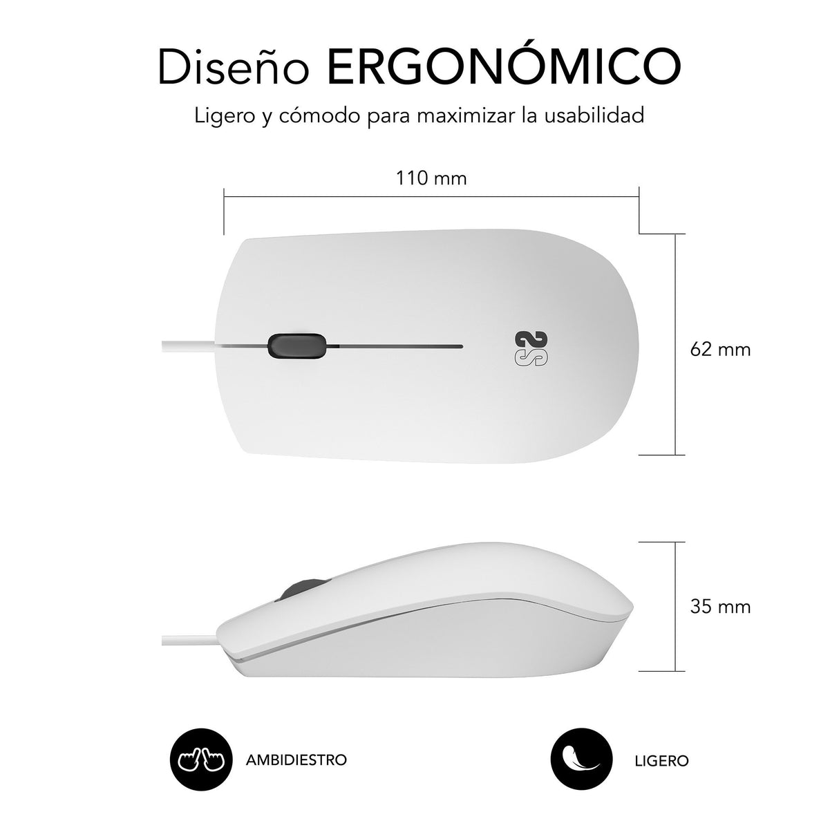 EAN 8436586742522 - SUBBLIM SUBMO-B2BS002 ratón Oficina Ambidextro USB tipo A Óptico imagen 3