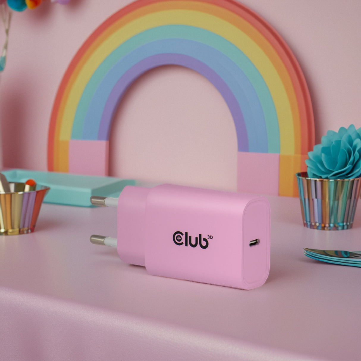 Club3d Lifemyle Cargador Usb-C 30watt, 2mk Rosa Retail