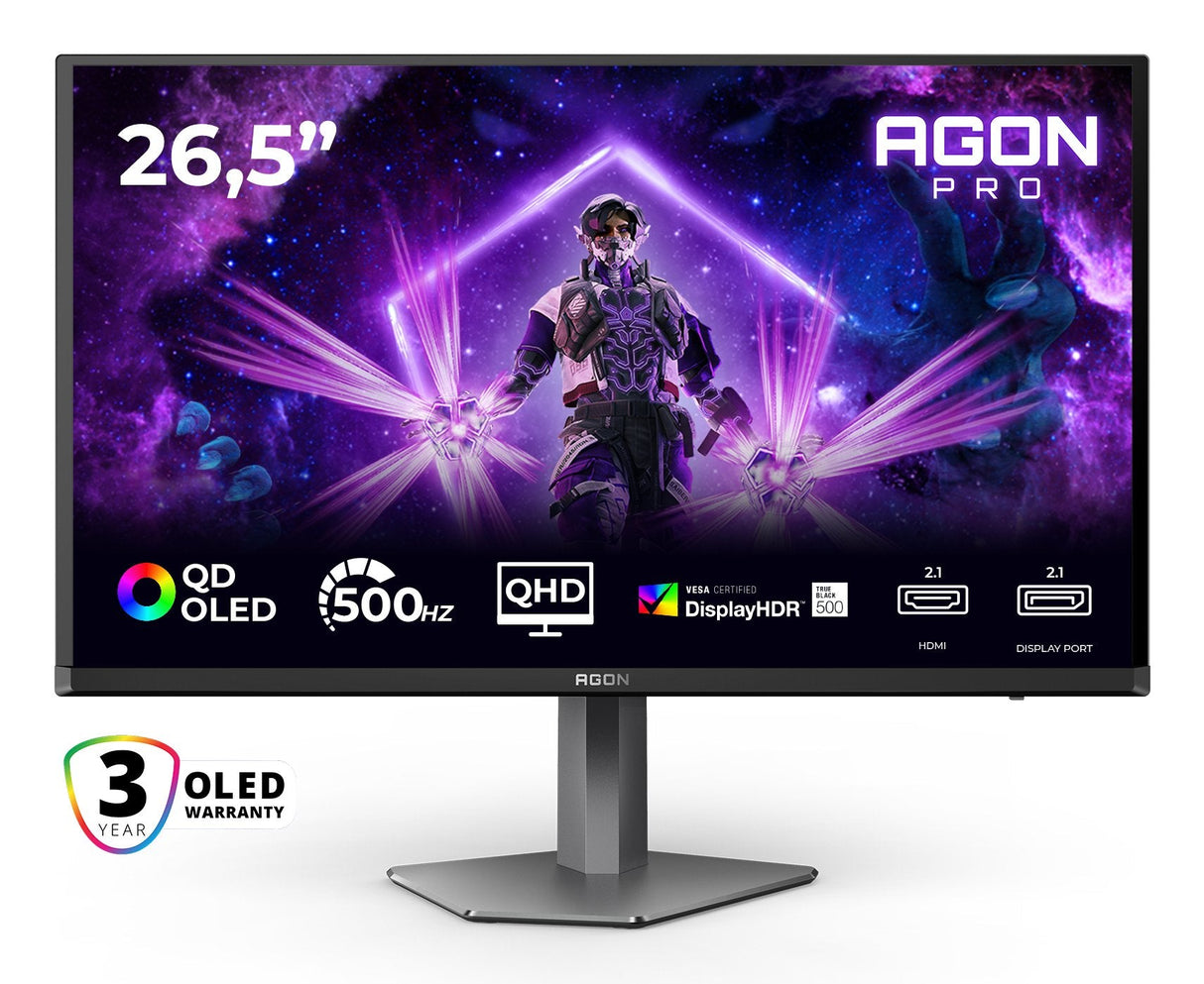 Aoc Agon Pro Ag276qkd2 Qd-Oled (67.3 Cm (26.5 Zoll), Negro, Qhd, Hdmi, Dp, Lautsprecher, Usb-Hub, 500hz Panel) Ag276qkd2