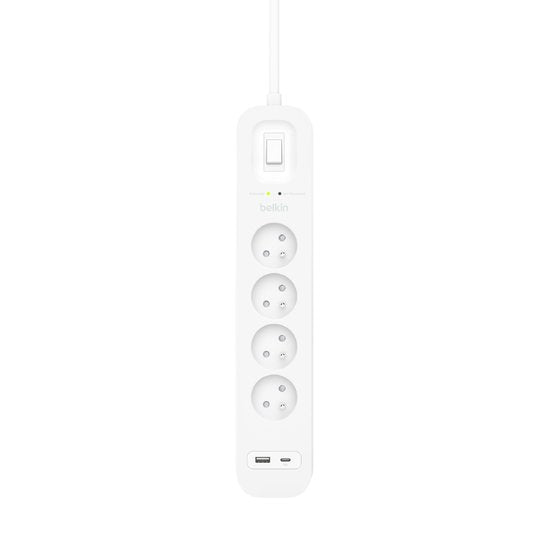 EAN 0745883855537 - Belkin SRB001CA2M limitador de tensión Blanco 4 salidas AC 2 m imagen 2