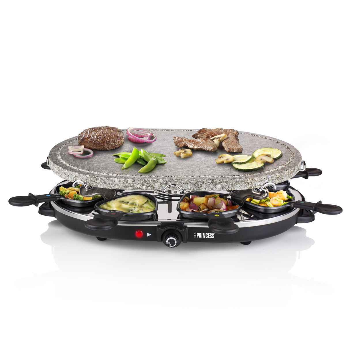 Parrilla Princess Stone 8 Oval & Raclette 162720 1200w Tamaño 43*30cm