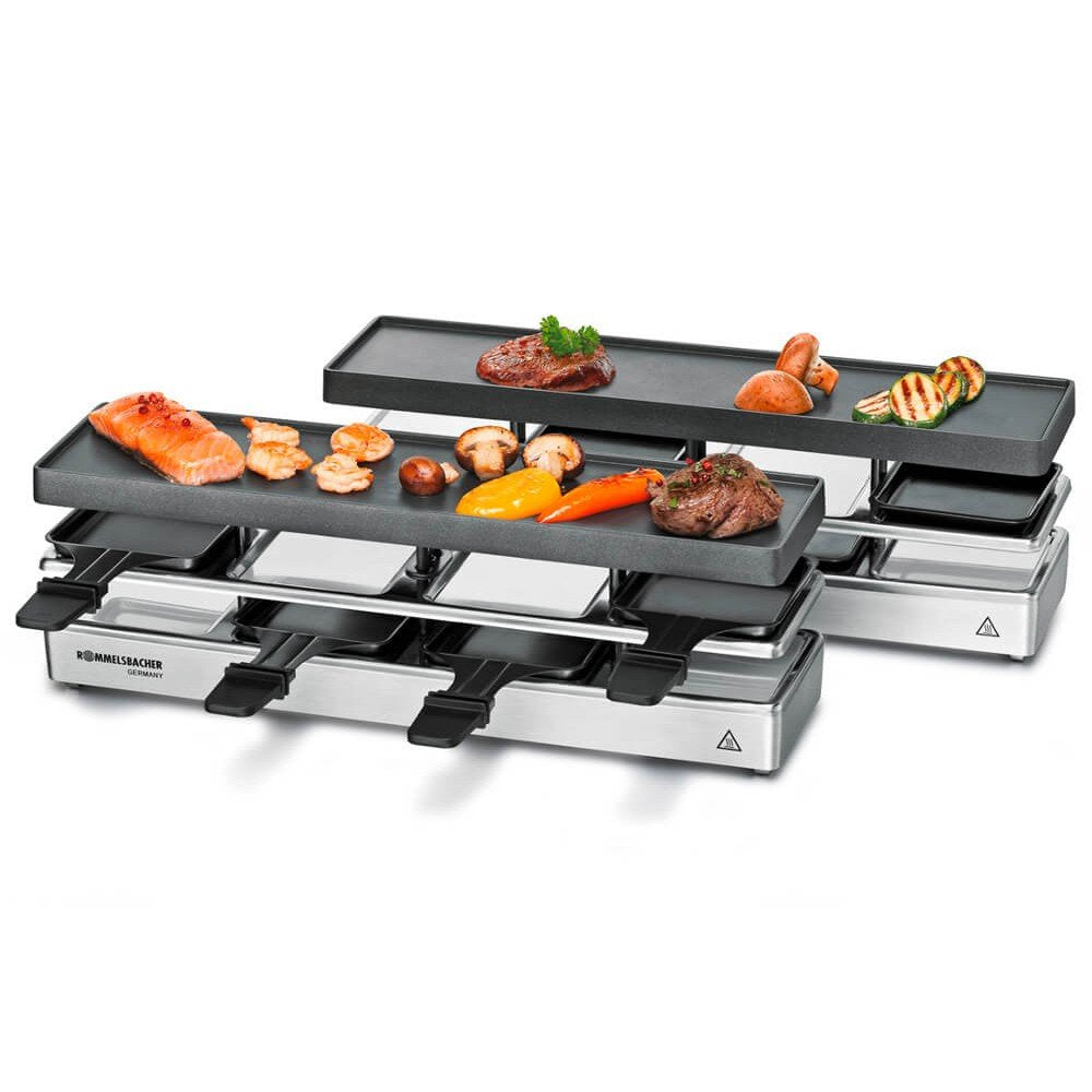 Raclette Rommelsbacher Fun Para 4+4 Rc 1600, Plateada Rc 1600