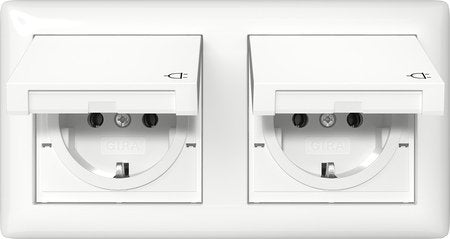 Gira 415803 Schuko Kd + Set Ip44 + Marco 2f Standard 55 Blanco Puro