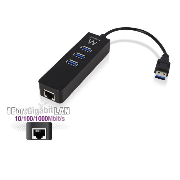 EAN 8054392610752 - Ewent EW1140 base para portátil y replicador de puertos USB 3.2 Gen 1 (3.1 Gen 1) Type-A Negro imagen 1