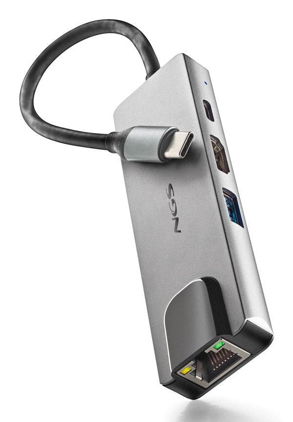 EAN 8435430625646 - NGS NGS-HUB-0140 hub de interfaz USB 2.0 Type-C 5000 Mbit/s Aluminio, Negro imagen 1