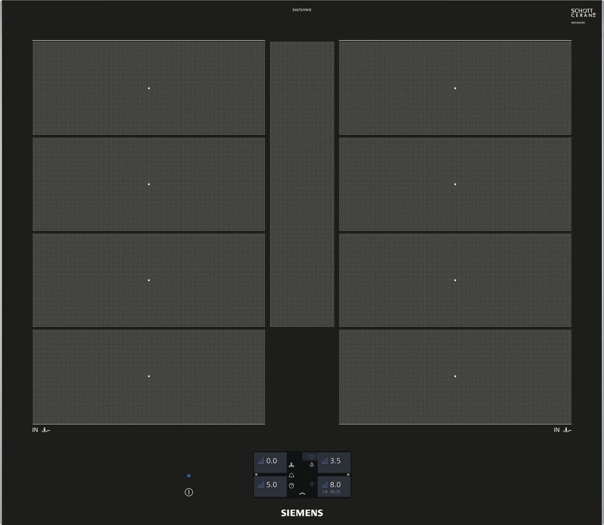 Siemens Ex675jyw1e Iq700, Placa De Cocina Independiente Negro, Home Connect Ex675jyw1e