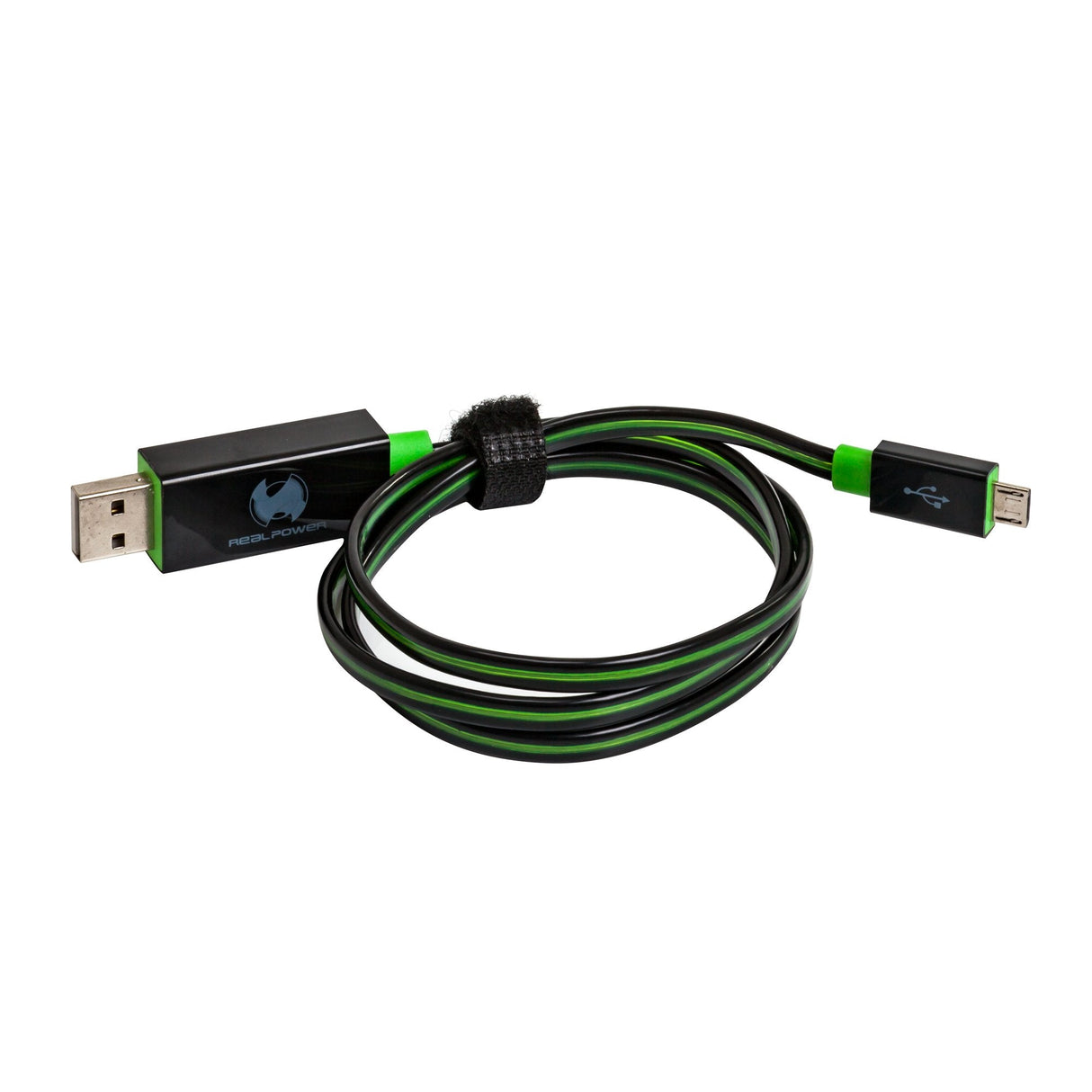Realpower Usb A/Micro-Usb B 0.75m Cable Usb 0,75 M 2.0 Negro, Verde