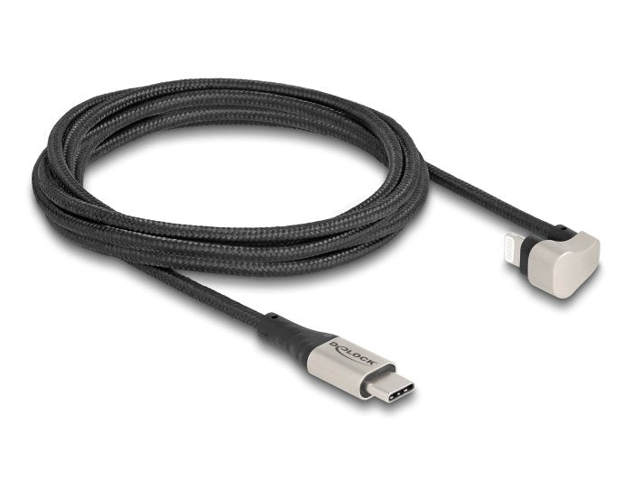 Delock Daten- Y Cable De Carga Usb Tipo-C A Lightning F 180° Angular 2 M Mfi
