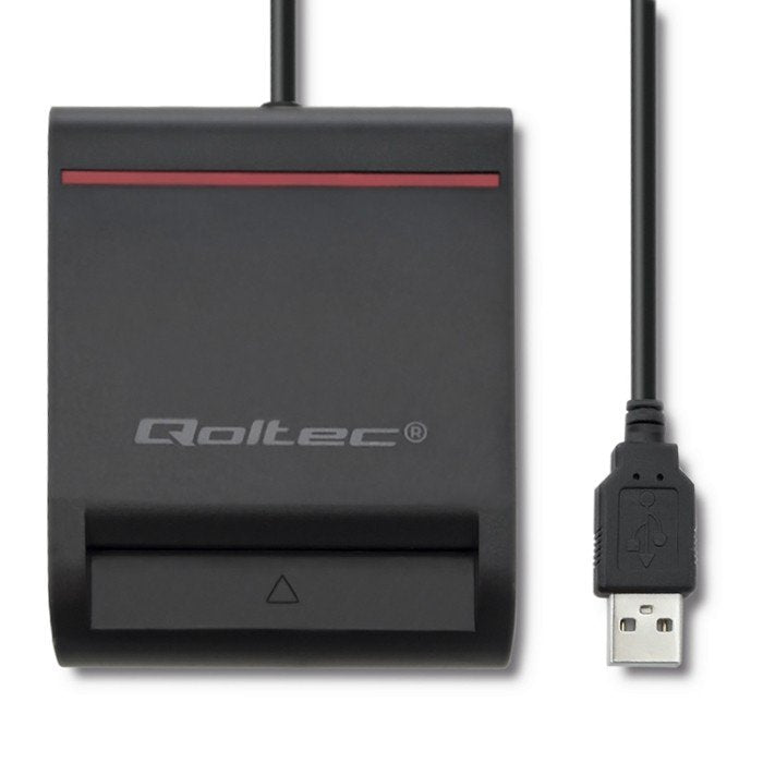 Lector De Tarjetas Externo Qoltec 50642 Smart Chip Id Card Scanner Usb 2.0 Plug&Play Lector De Tarjeta Magnética Usb Negro