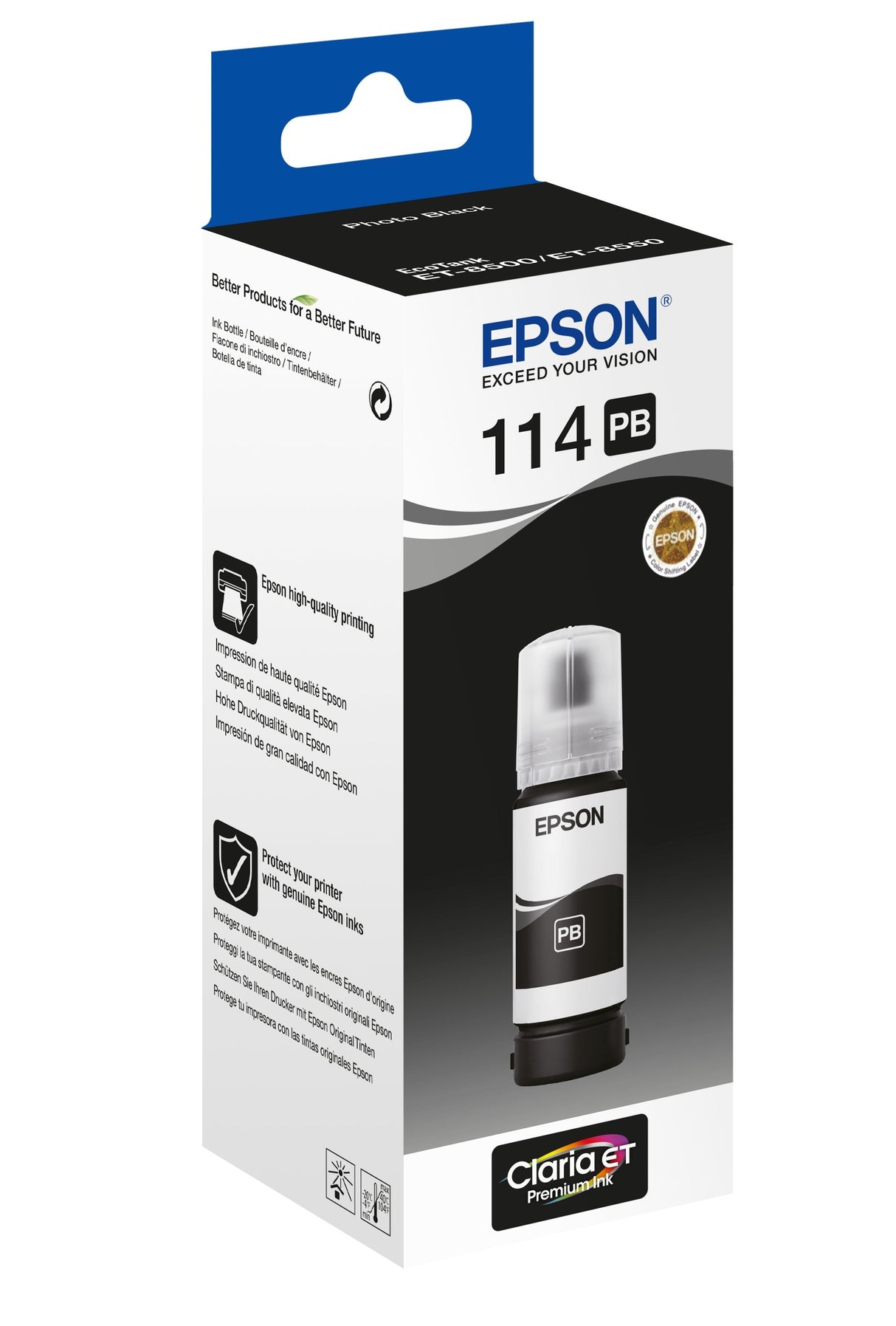 Epson Botella T114 Negro Photo 70 Ml Ecotank Et-8500 / Et-8550