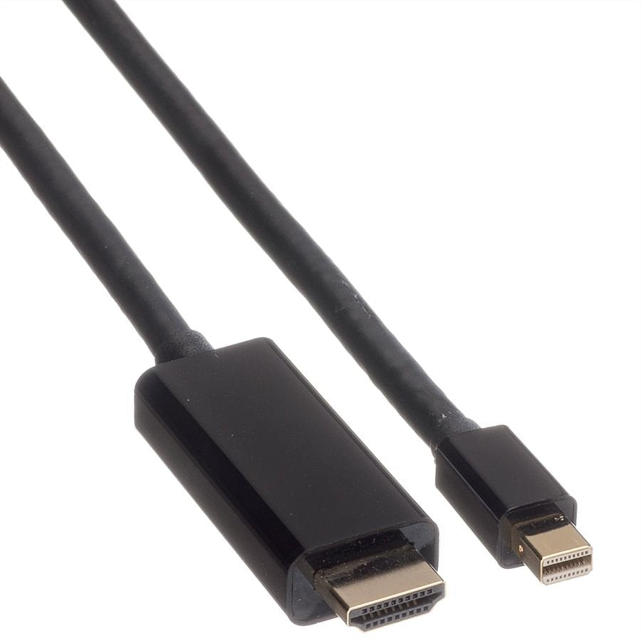 Roline Mini Displayport Cable, Mini Dp-Uhdtv, St St, Schwarz, 3 M