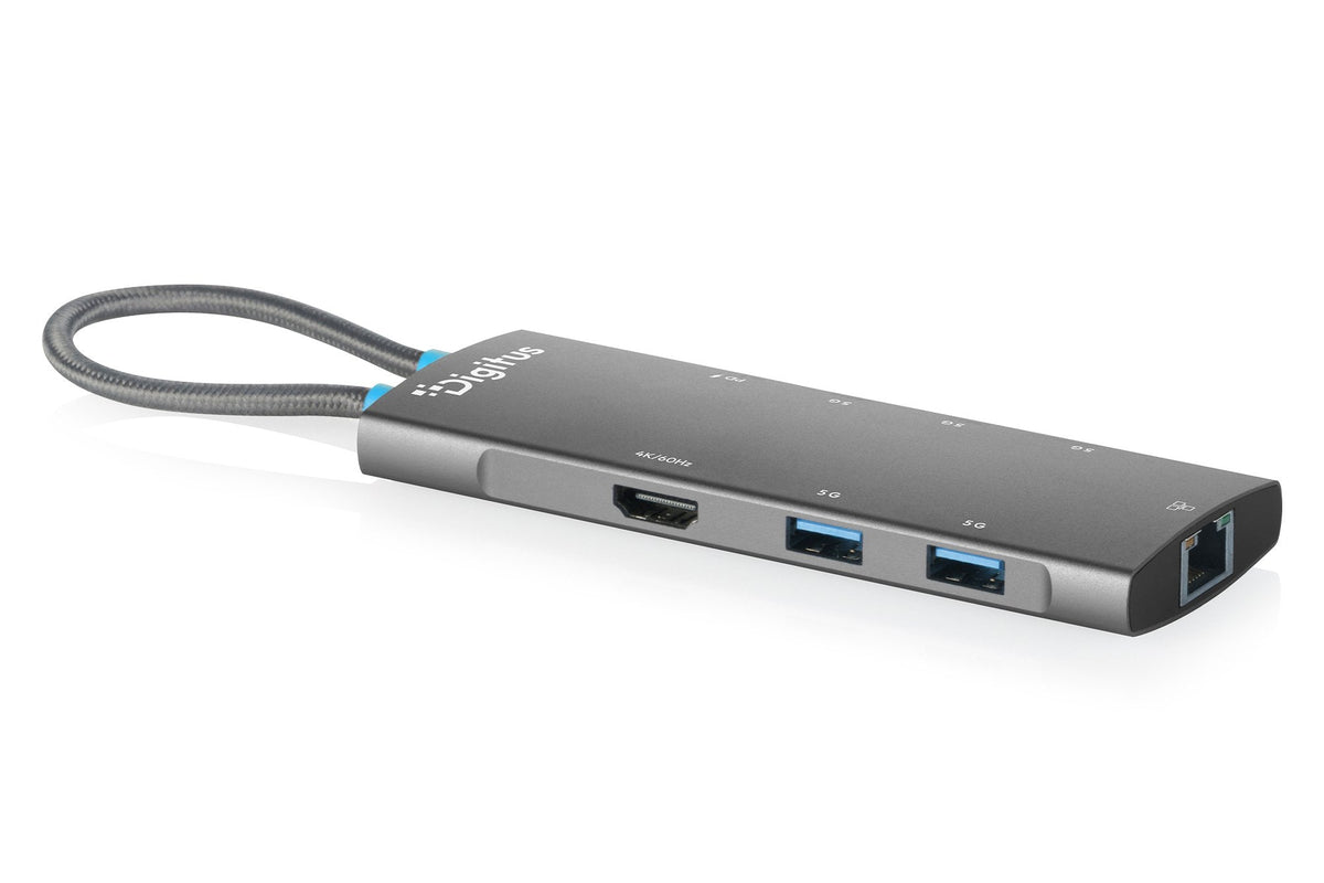 Digitus Usb-C Docking Station, 8-Port, Hdmi, Usb, Rj45, Pd