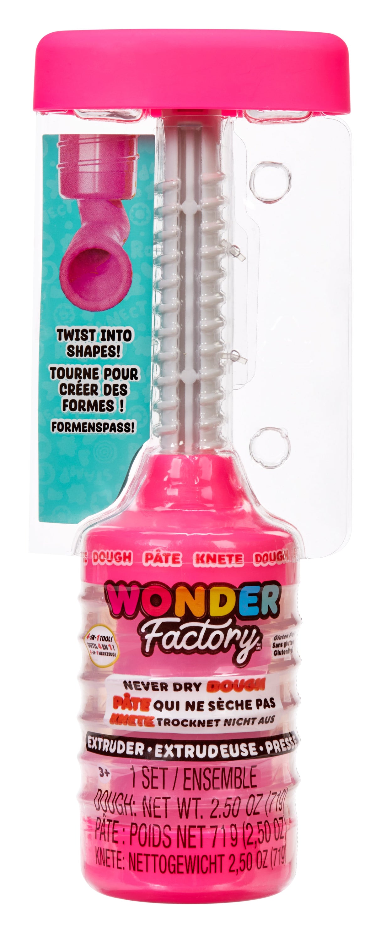 EAN 0035051532255 - MGA Entertainment Wonder Factory Never Dry Dough Extruder - Pink Pasta para modelar 71 g Rosa 1 pieza(s) imagen 4