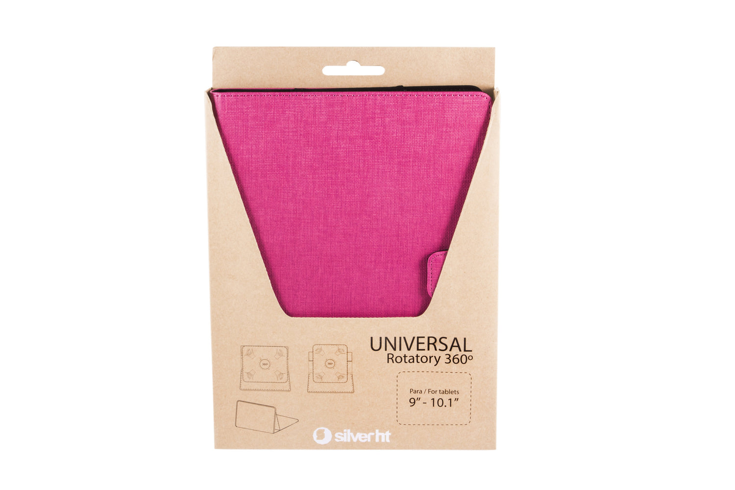 Funda Universal Rotatoria 360º Silver Ht Para Tablet 9-10.1"Rosa