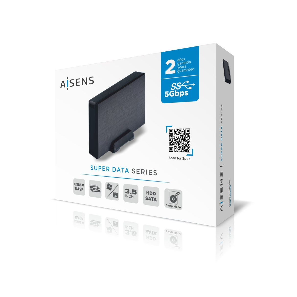 EAN 8436574704068 - AISENS ASE-3530B caja para disco duro externo Caja de disco duro (HDD) Negro 3.5" imagen 4