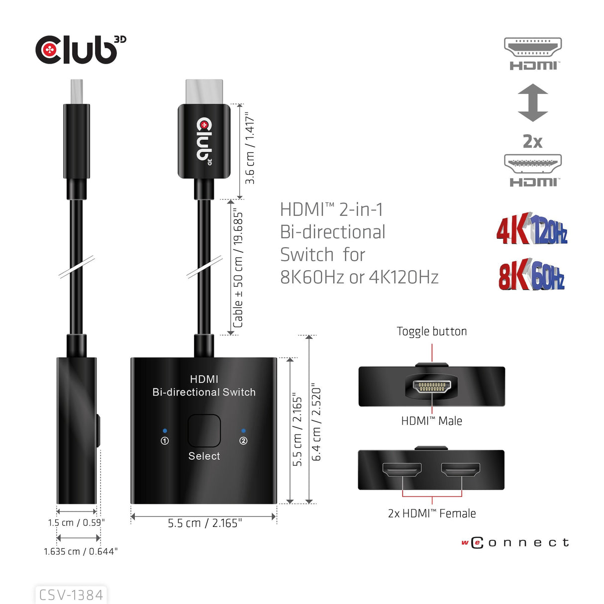 EAN 8719214472832 - CLUB3D CSV-1384 interruptor KVM Negro imagen 7