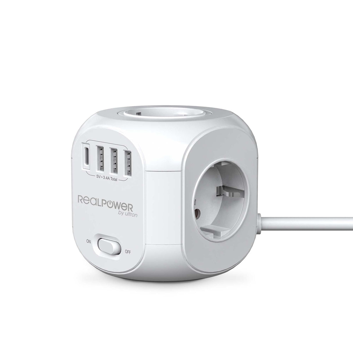 Realpower Powerbox 431 Base Múltiple 1,8 M 4 Salidas Ac Interior Blanco