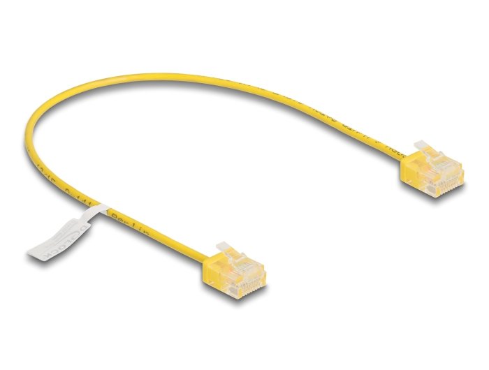 Delock Rj45 Cable De Red Cat.6 Utp Ultra Slim 0,3 M Amarillo Con Kurzen Machon