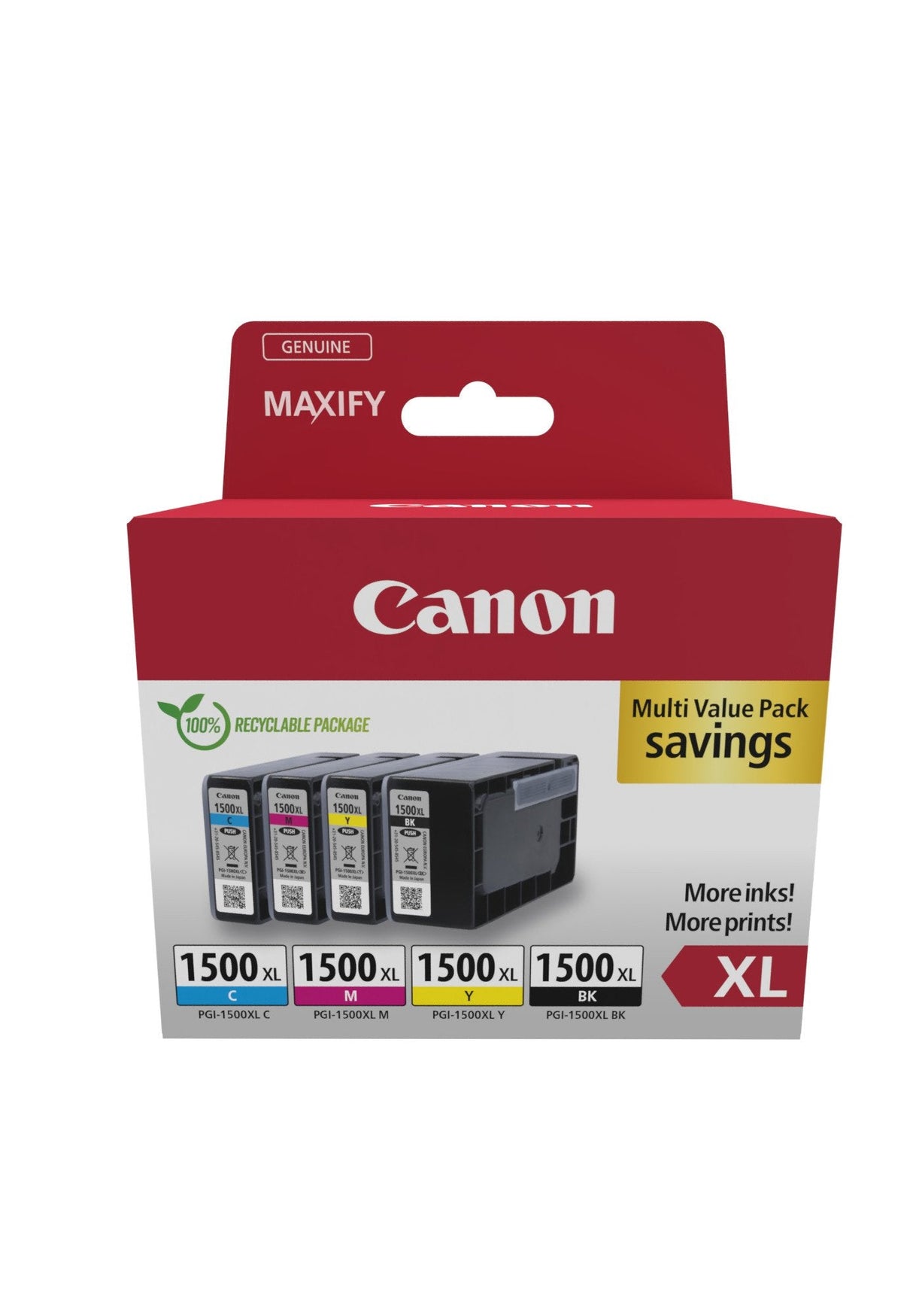 Canon Pgi1500xl Pack De 4 Cartuchos De Tinta Originales - 9182b004/9182b010