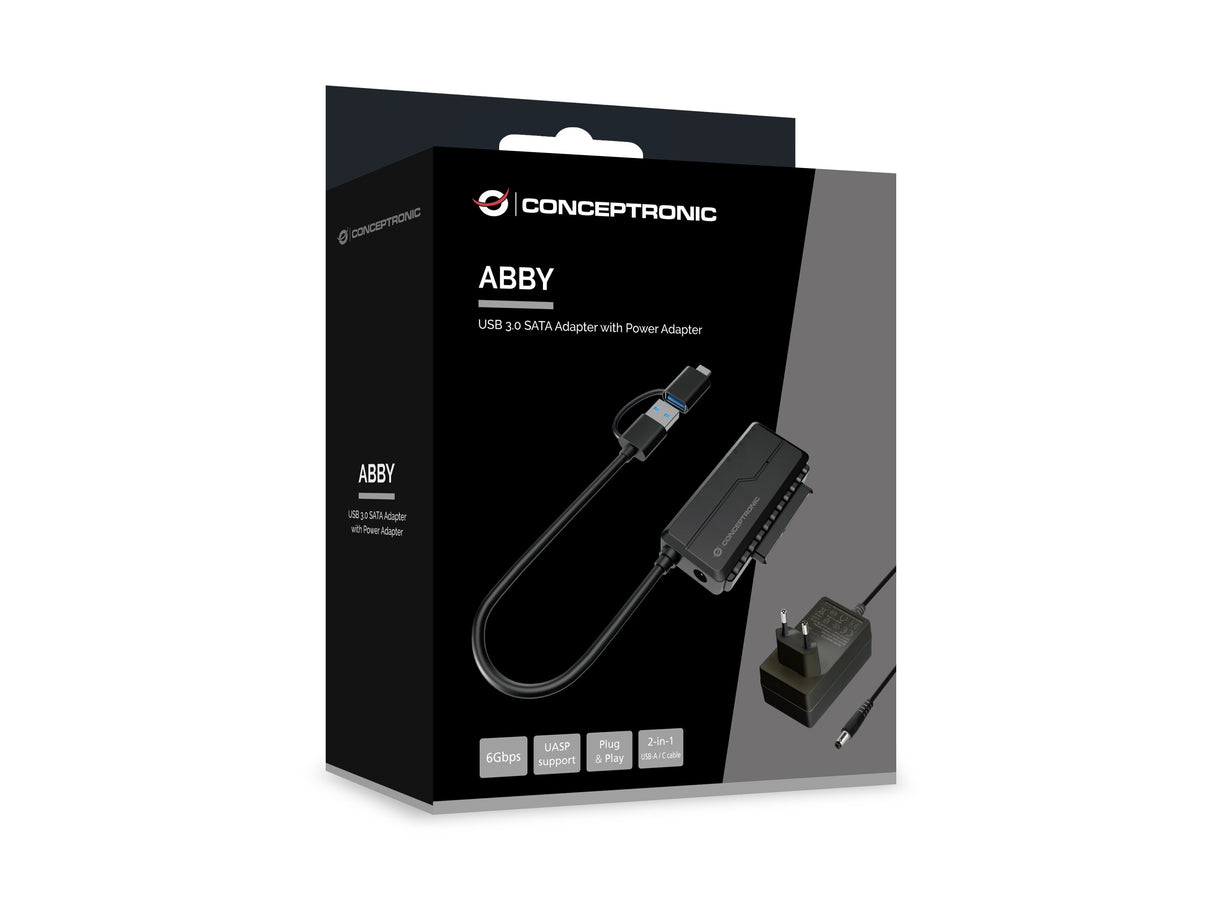 EAN 4015867239209 - Conceptronic ABBY21B cambiador de género para cable USB Type-A SATA 22-pin Negro imagen 5