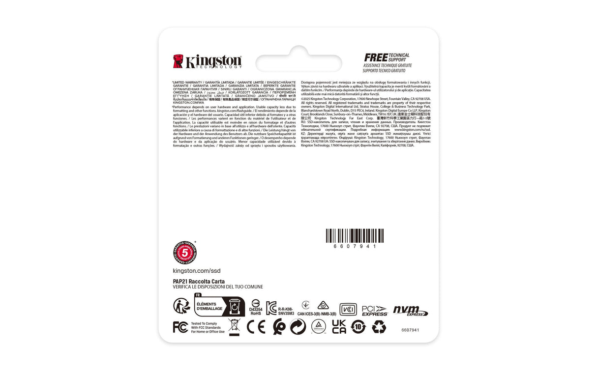 EAN 0740617349962 - Kingston Technology NV3 500 GB PCI Express 4.0 3D NAND imagen 4