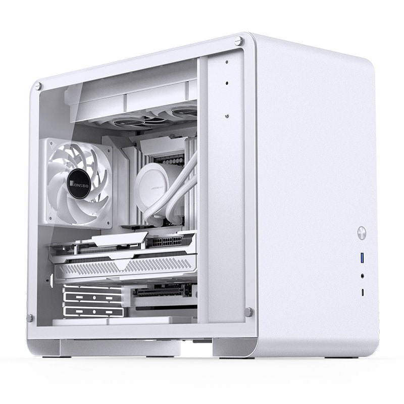 Jonsbo U4 Mini Micro-Atx-Carcasa, Tempered Glass - Blanco