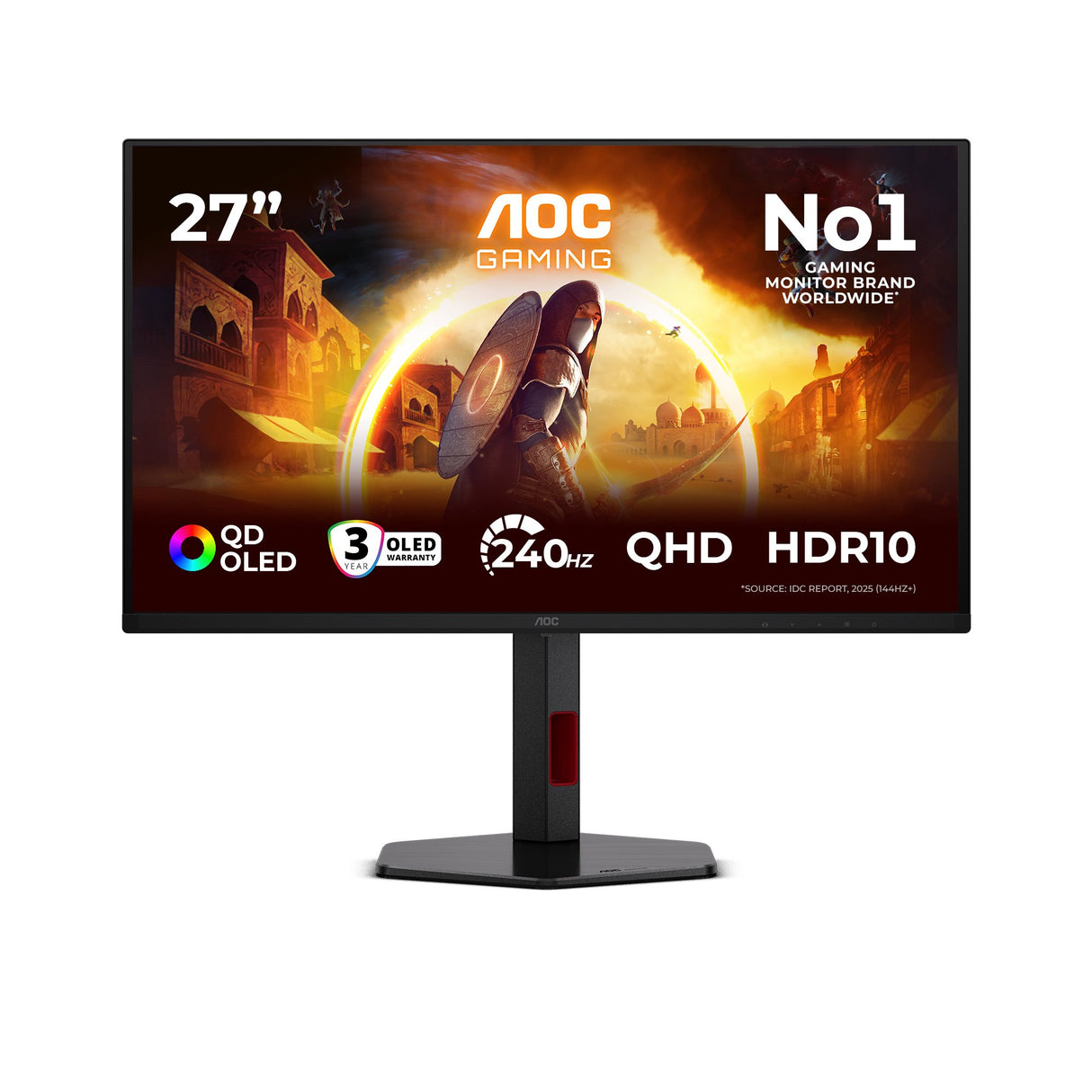 EAN 4038986183130 - AOC G4 Q27G4ZDR pantalla para PC 67,3 cm (26.5") 2560 x 1440 Pixeles Quad HD QD-OLED Negro, Rojo imagen 1
