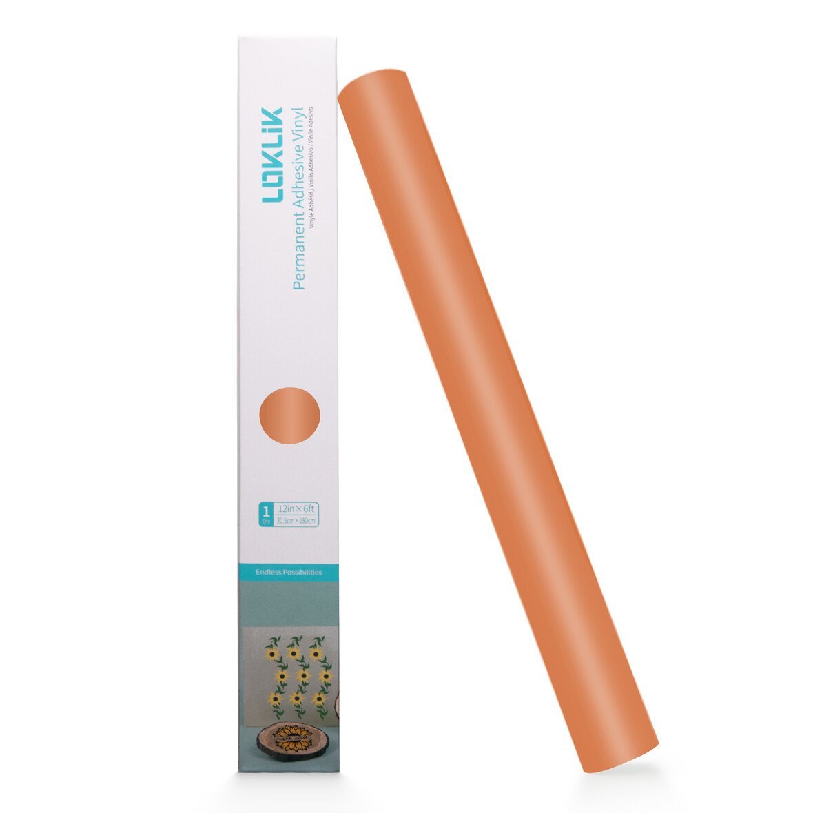 Loklik Permanent Haftende Vinilo Adhesivo Mate - Naranja - 30,5 X 180 Cm