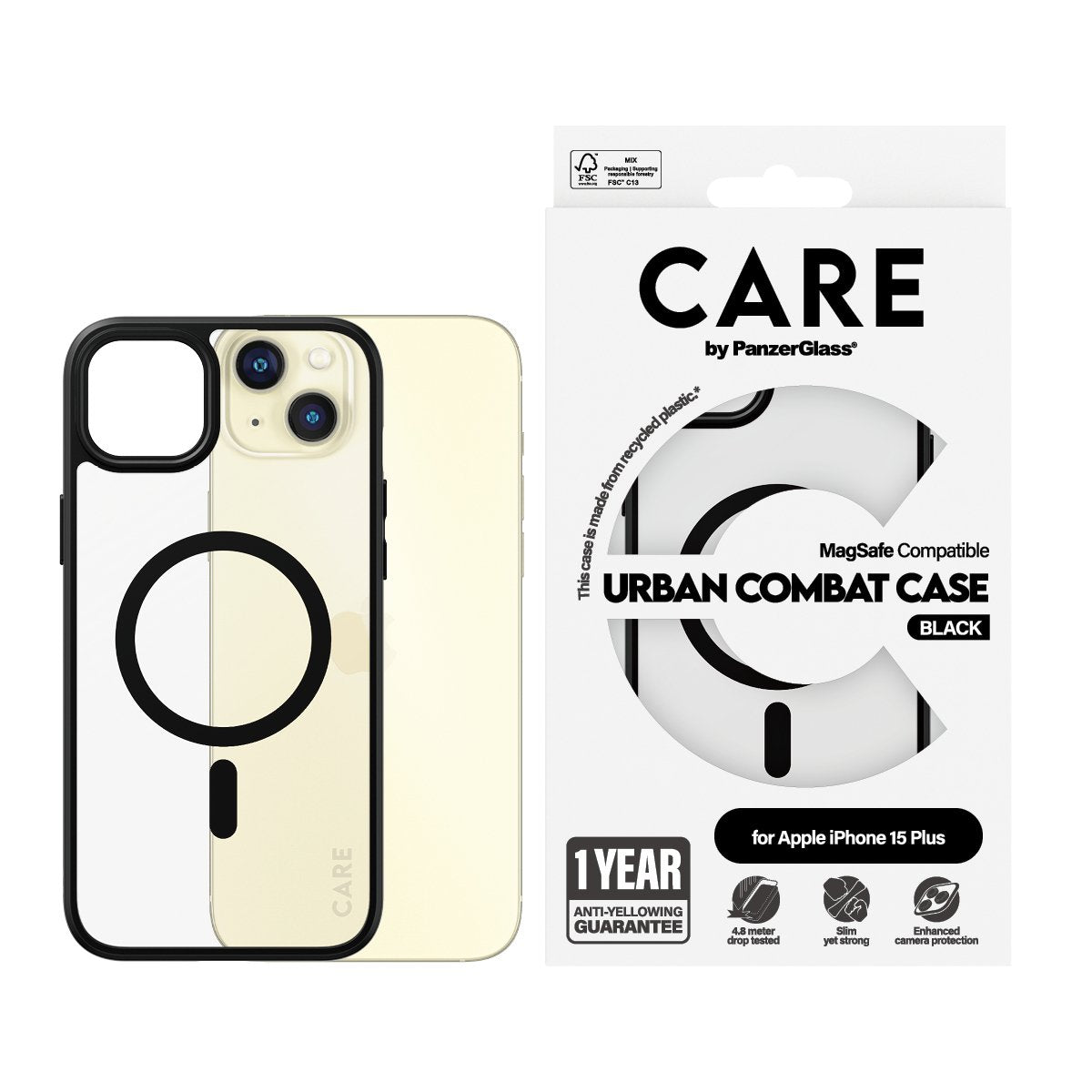 EAN 5715685005626 - PanzerGlass CARE™ by ® Urban Combat Case Transparent w. Black MagSafe iPhone 15 Plus funda para teléfono imagen 2