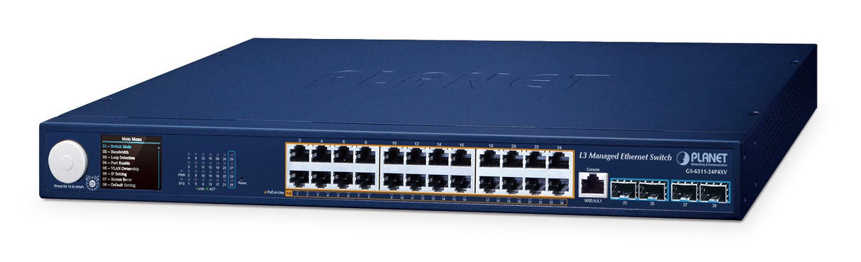 Planet Gs-6311-24p4xv 24-Port Managed Ethernet Switch