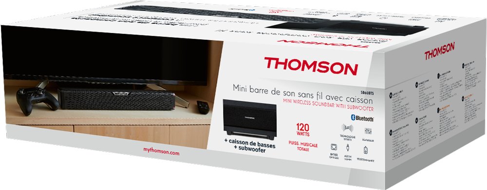 Thomson Barra De Sonido + Sub 2.1 Bt 5.0 120w Negro Sb60bts