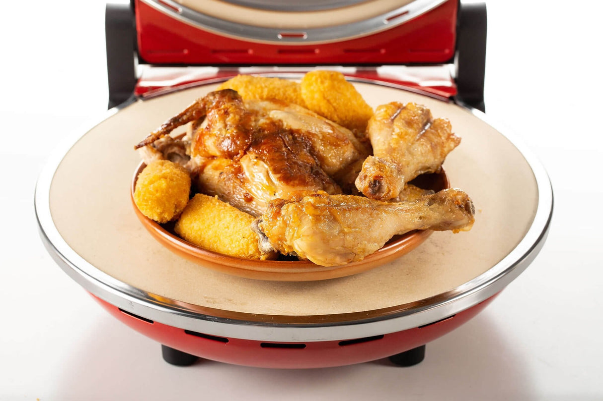 Mini Horno Para Pizza Ariete 909 1200w Ø33cm 5 Niveles Temperatura Regulador Hasta 400º Piedra Refractaria Alta Calidad