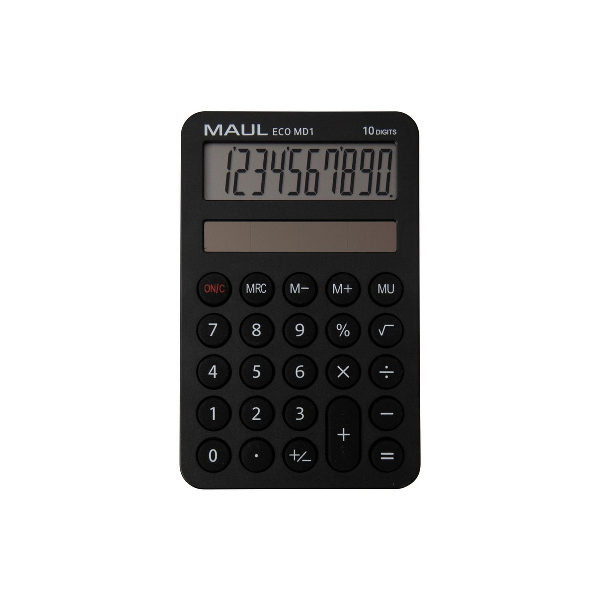 Maul Calculadora Eco Md 1 Calculadora Solar Con 10 Dígitos Y 5 Funciones Calculadora De Bolsillo De 80% Plástico Reciclado Calculadora De Escritorio Para Oficina, Escuela Premio Ángel Azul