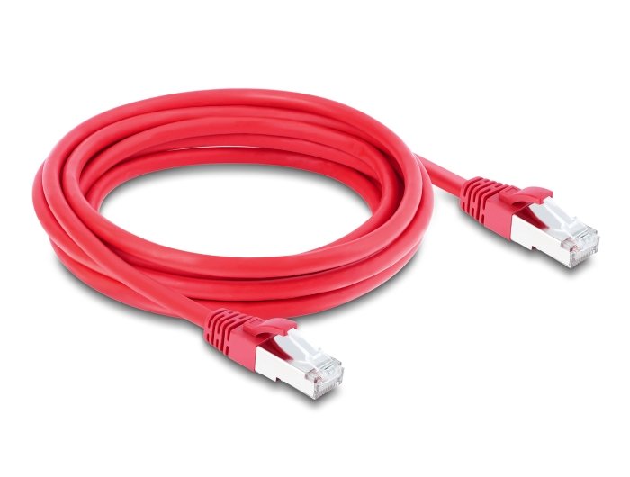 Delock Rj45 Cable De Red Cat.6a S Ftp 3m Rojo