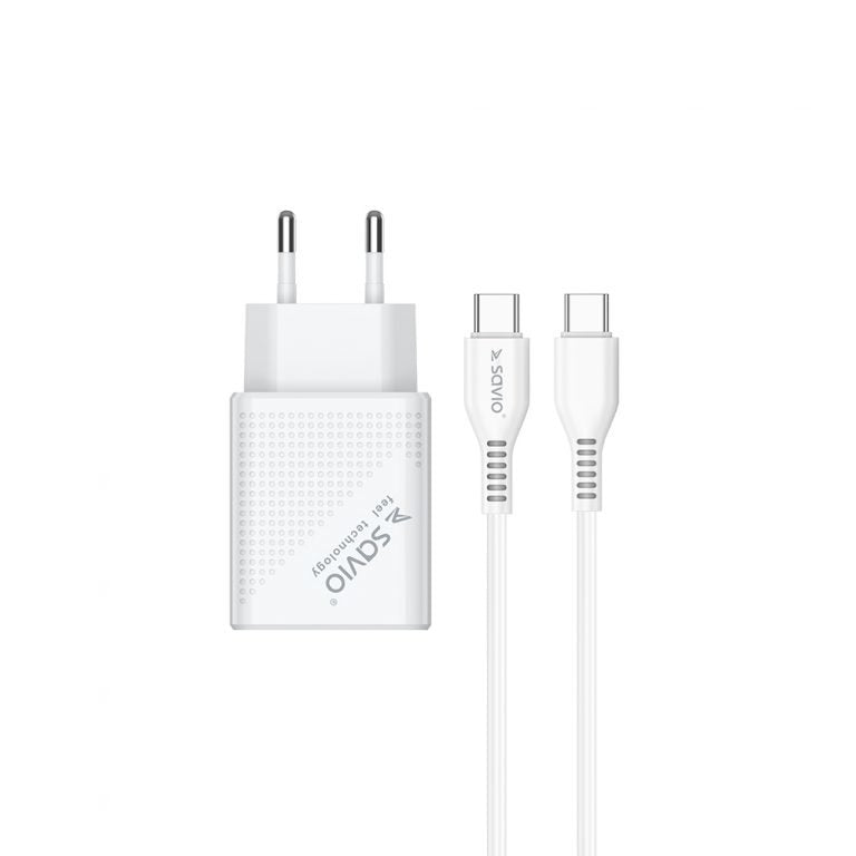 EAN 5901986046806 - Savio LA-05 cargador de dispositivo móvil Smartphone Blanco Corriente alterna Carga rápida Interior imagen 3